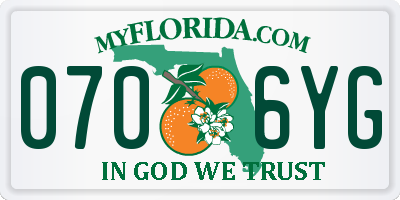 FL license plate 0706YG