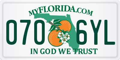 FL license plate 0706YL