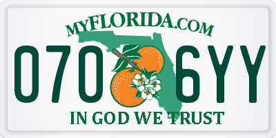 FL license plate 0706YY