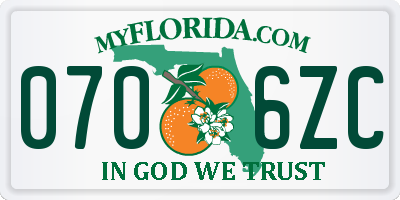FL license plate 0706ZC