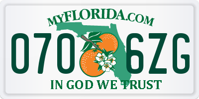 FL license plate 0706ZG
