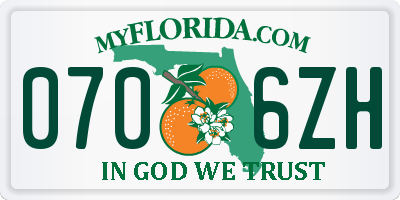 FL license plate 0706ZH