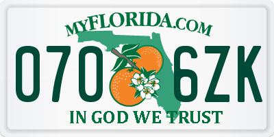 FL license plate 0706ZK
