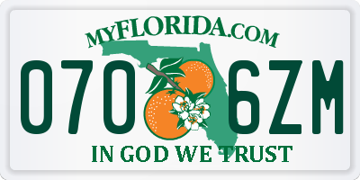 FL license plate 0706ZM
