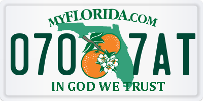 FL license plate 0707AT