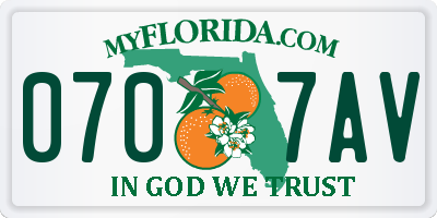 FL license plate 0707AV