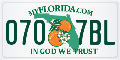 FL license plate 0707BL