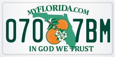 FL license plate 0707BM