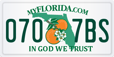 FL license plate 0707BS