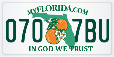 FL license plate 0707BU