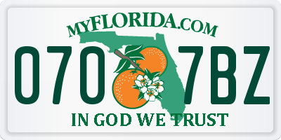 FL license plate 0707BZ