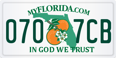 FL license plate 0707CB