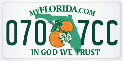 FL license plate 0707CC