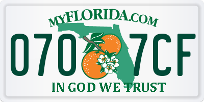 FL license plate 0707CF