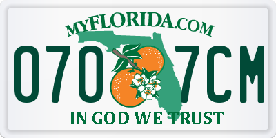 FL license plate 0707CM