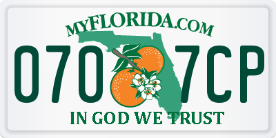 FL license plate 0707CP