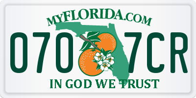 FL license plate 0707CR