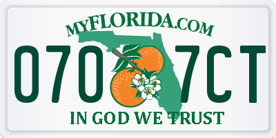 FL license plate 0707CT