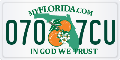 FL license plate 0707CU