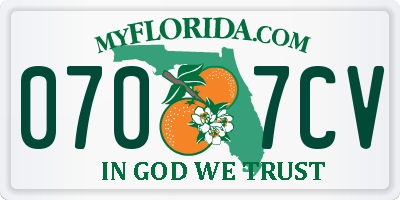 FL license plate 0707CV