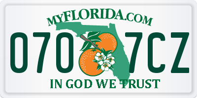 FL license plate 0707CZ