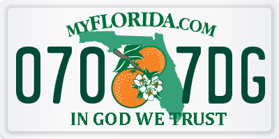 FL license plate 0707DG