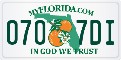 FL license plate 0707DI