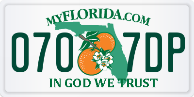 FL license plate 0707DP