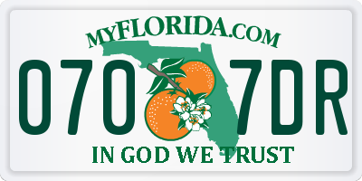 FL license plate 0707DR