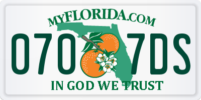 FL license plate 0707DS