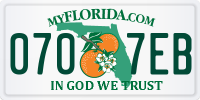 FL license plate 0707EB