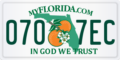 FL license plate 0707EC