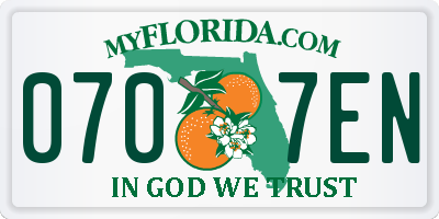 FL license plate 0707EN