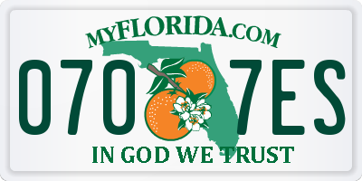 FL license plate 0707ES