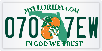 FL license plate 0707EW