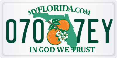 FL license plate 0707EY