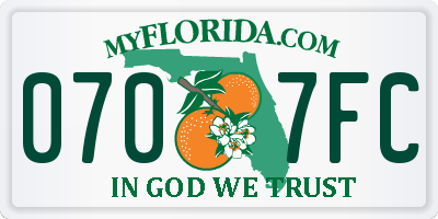 FL license plate 0707FC