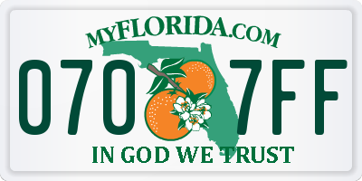 FL license plate 0707FF