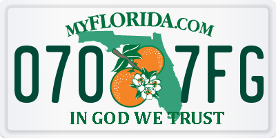 FL license plate 0707FG