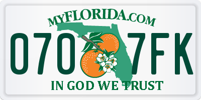 FL license plate 0707FK
