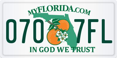 FL license plate 0707FL