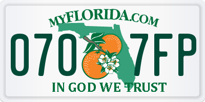 FL license plate 0707FP