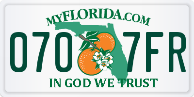 FL license plate 0707FR