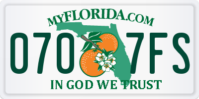 FL license plate 0707FS