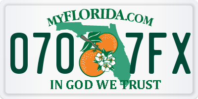 FL license plate 0707FX