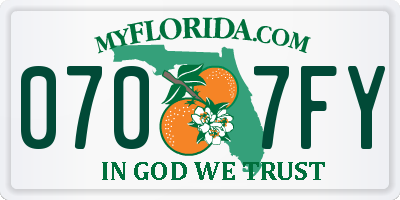 FL license plate 0707FY