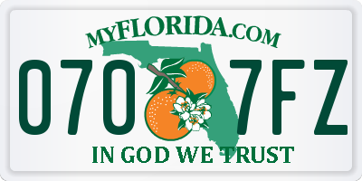 FL license plate 0707FZ