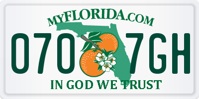 FL license plate 0707GH