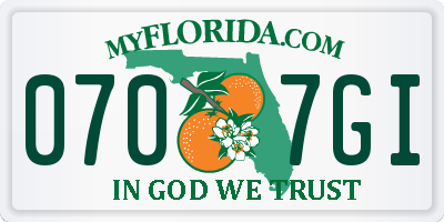 FL license plate 0707GI