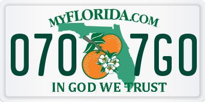 FL license plate 0707GO